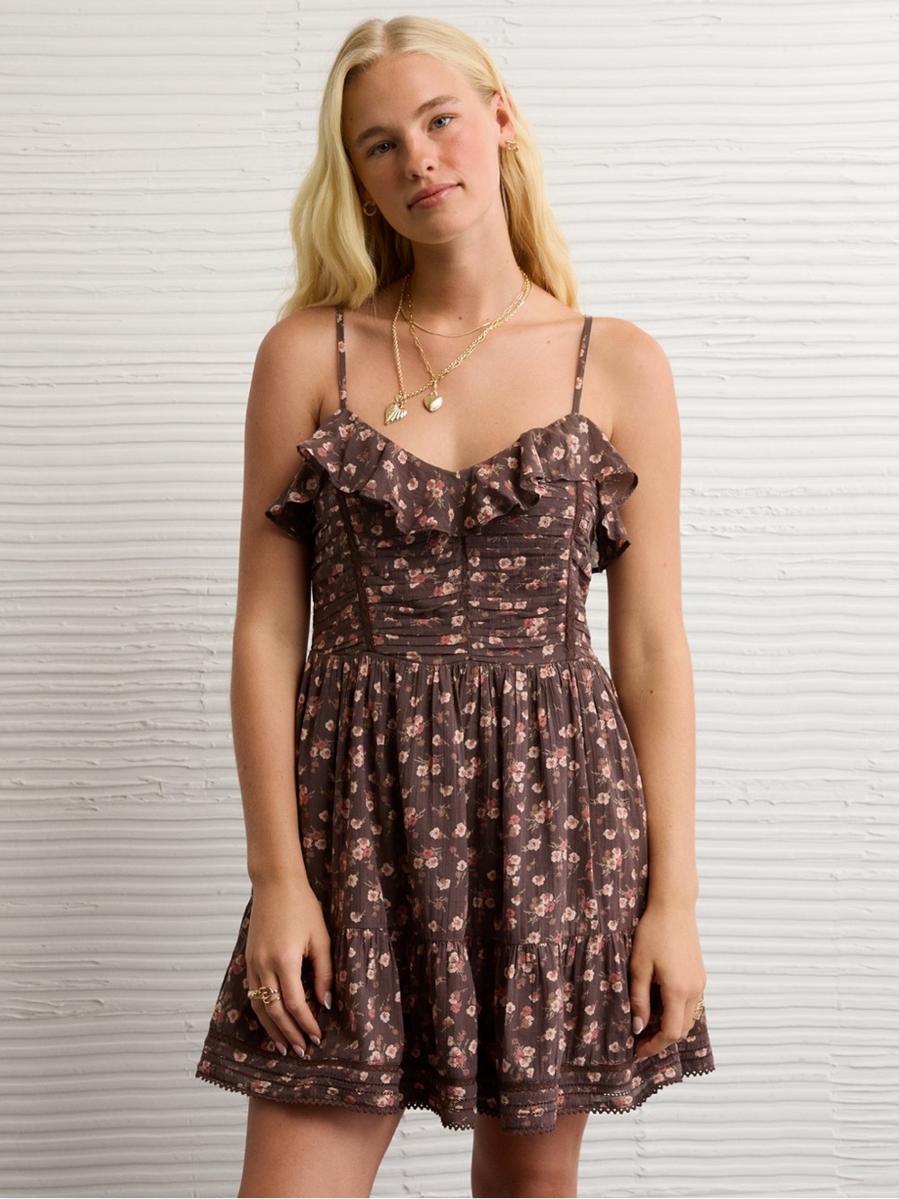 American Eagle Outfitters AE x Stagecoach Ruched Mini Dress